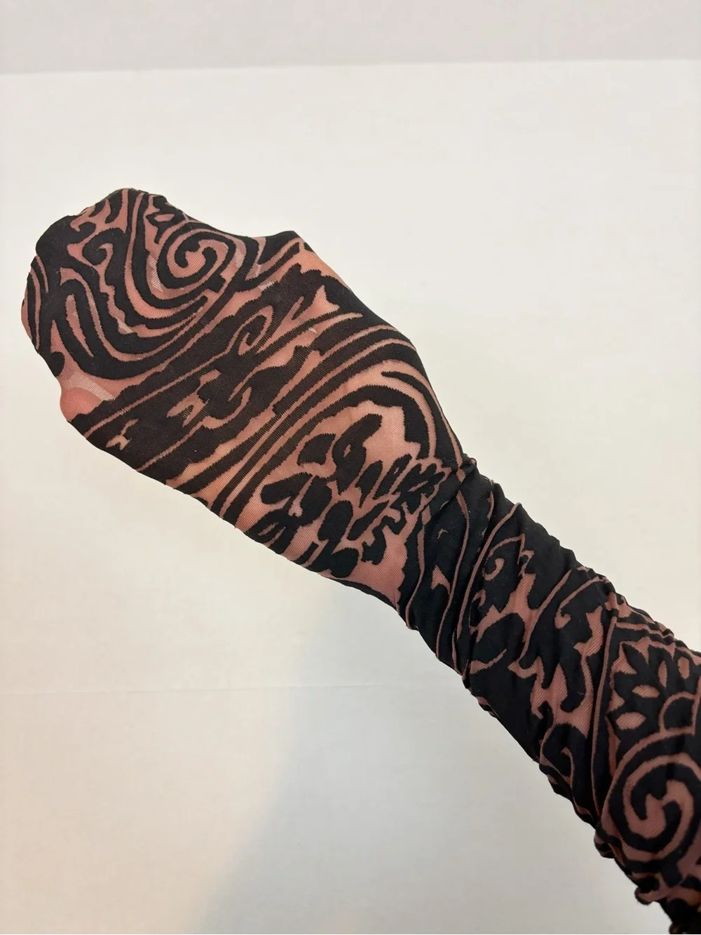 Wolford X Etro Body Tattoo Tights in Chocolate & Black Size S